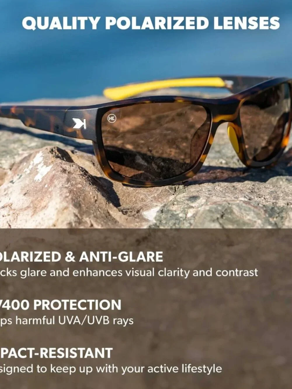 NWT Knockaround High Stakes Sunglasses, Tortoise/Amber